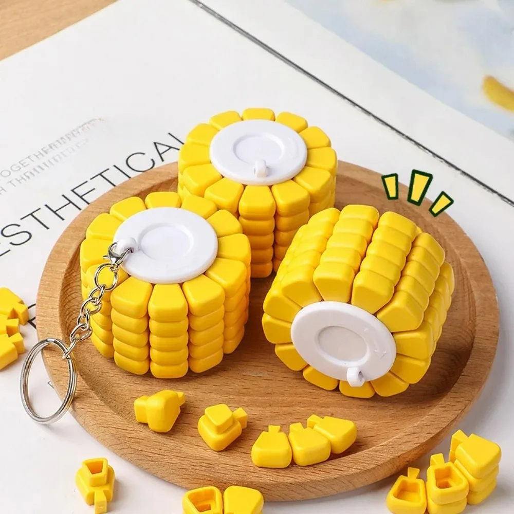 DIY 3d llave de maíz colgante bolsa encanto bloque de construcción rompecabezas juguetes cubo mágico alivio del estrés juguete Fidget juguete cerebral juguete de entrenamiento