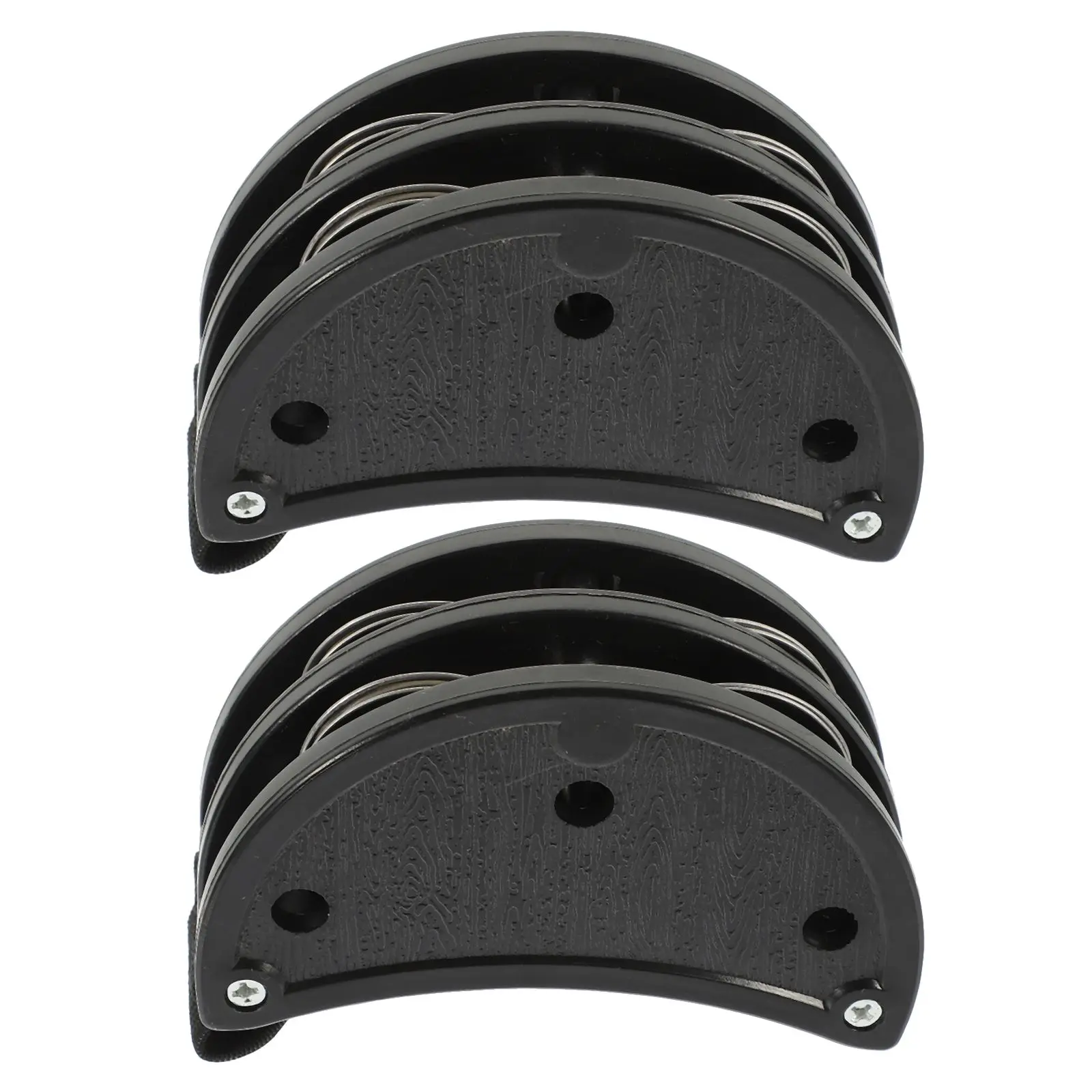 2pcs Black Foot Tambourine Accessories Durable Metal Plastic Construction Percussion Instrument Musical Instruments for Adults