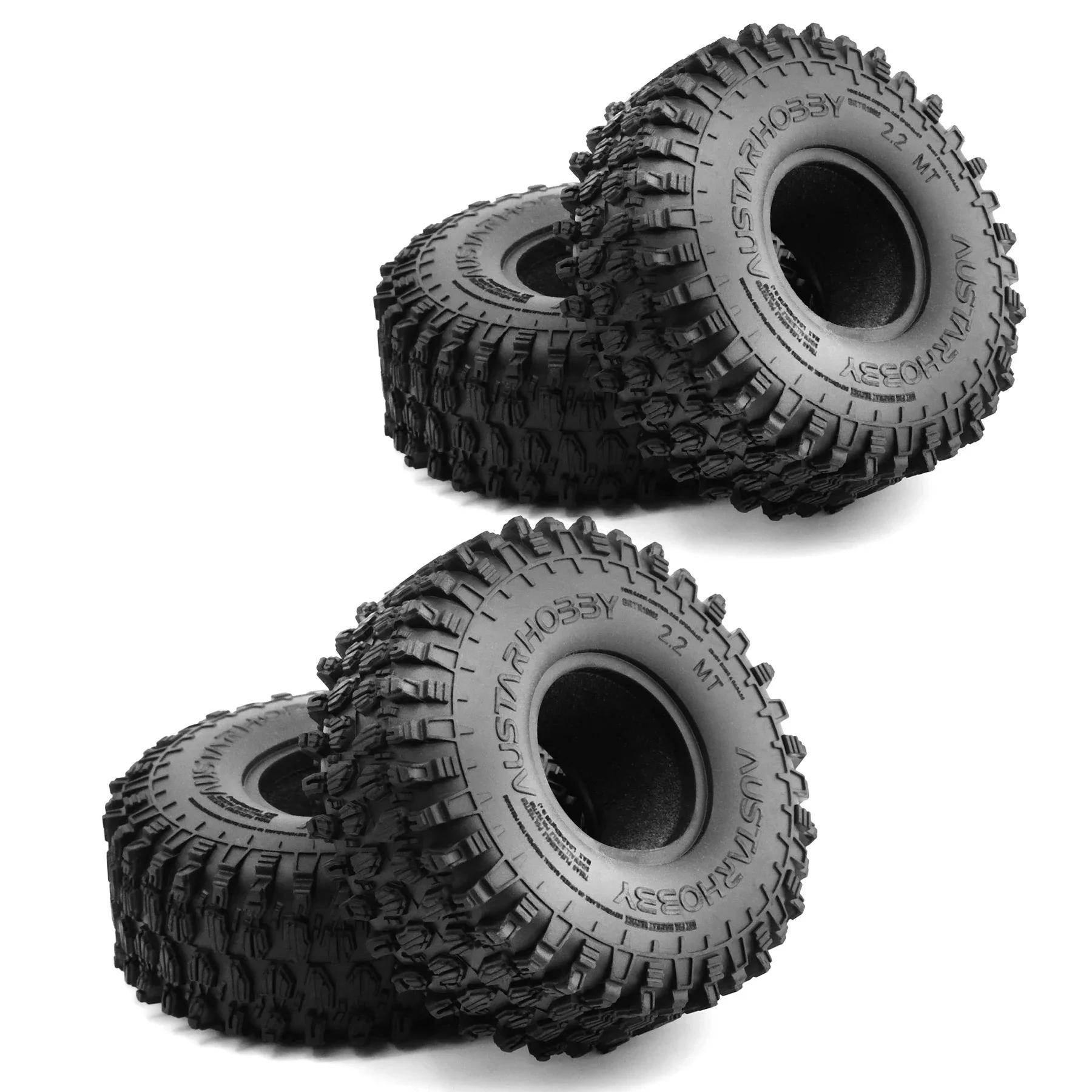 2.2inch Crawler Tires 4Pcs RC Rubber Tyre Set Wheel Tires for 1/10 RC Rock Crawler Axial SCX10 RR10 Wraith