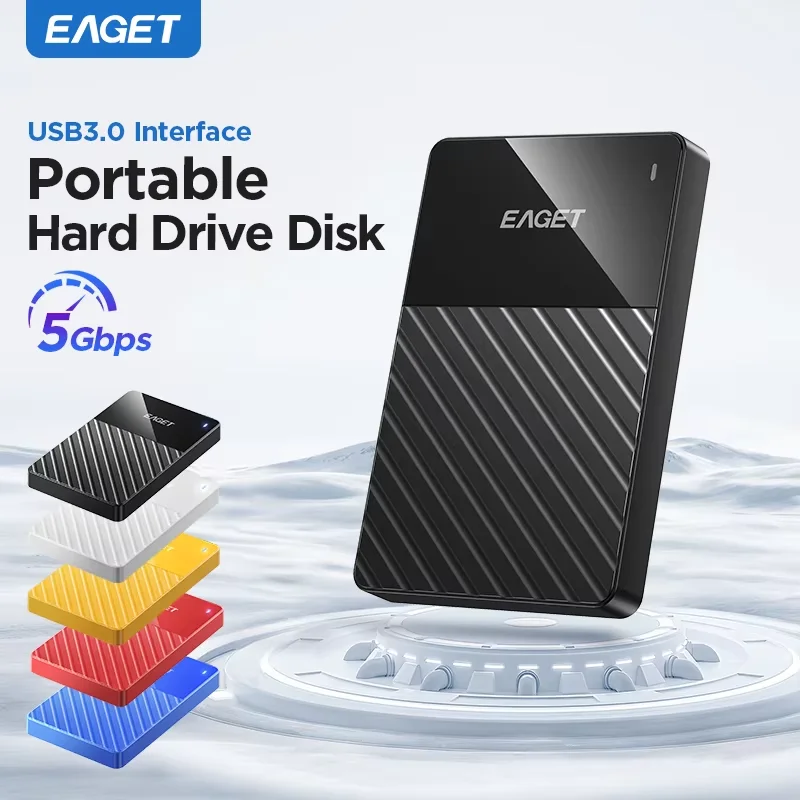 Eaget Portable External Hard Drive Multiple Colors 5Gbps 250GB 320GB 500GB 1TB USB3.0 Storage Compatible for PC PS4 PS5 Laptop