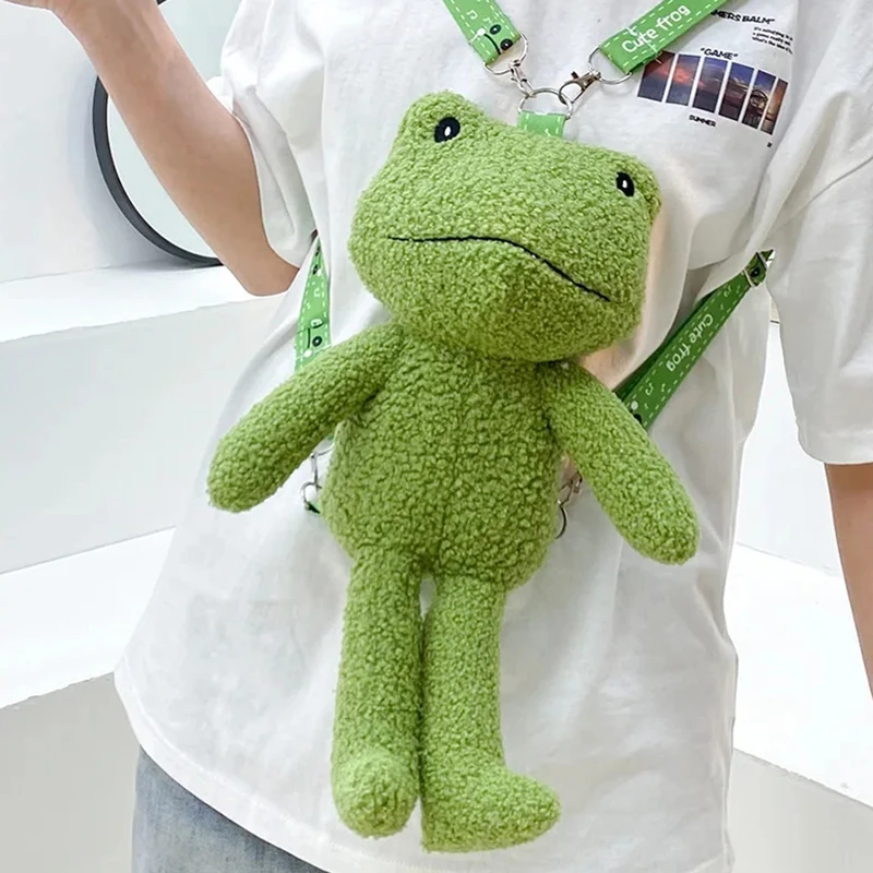 1Pcs Fun Cute Ugly Frog Doll Backpack Korean Version Of The Children\'s Shoulder Cross-body Bag Cartoon Animal  Plush Bag Gift