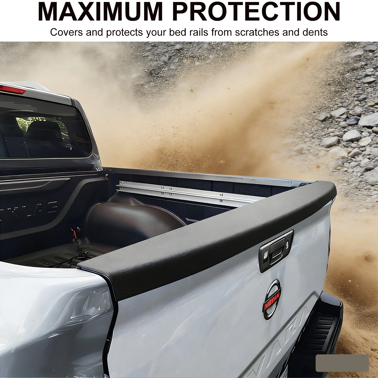 Tailgate Cover Tail Gate Trim For Nissan Navara Frontier NP300 2021- 2025 ABS Rail Guard Cap Protector Car Styling Accessories