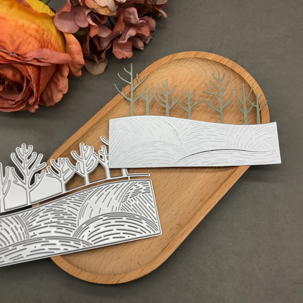 

1pcs metal cutting dies cut die mold Wooded hillside Scrapbook paper craft blade punch stencils dies