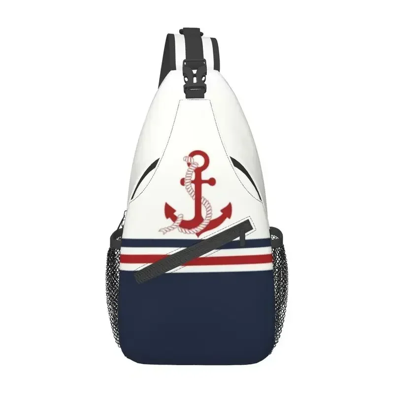 

Casual Nautical Sailor Anchor Sling Crossbody Backpack Men Shoulder Chest Bags for Travel Cycling