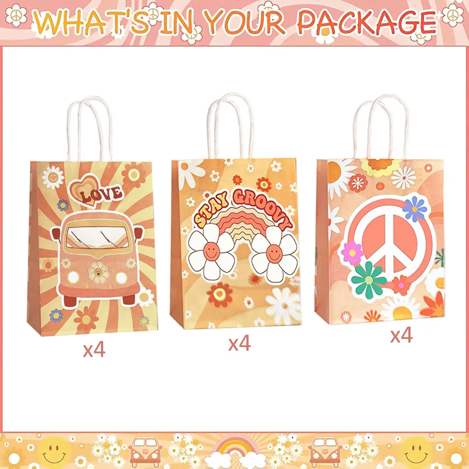 12/24 Stück Honigbienen-Geschenktüten mit Griffen, Bienenpapier, Süßigkeiten-Goodie-Beutel für Partygeschenke für Party-Dekoration, Geburtstag, Babyparty-Versorgung – Detail 9