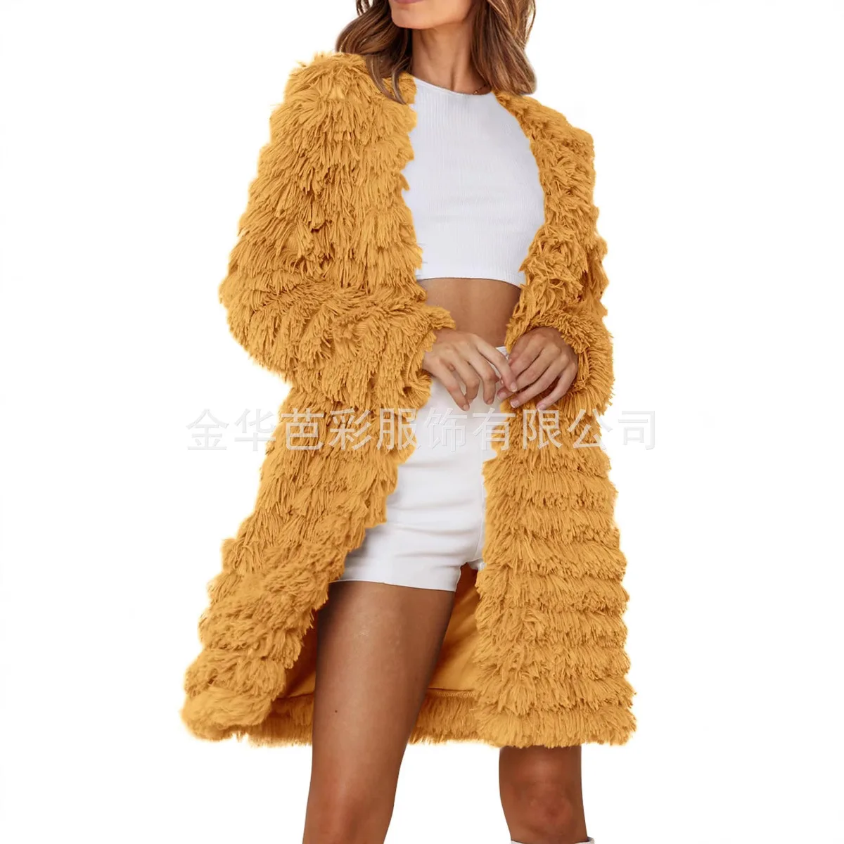 Amazon Popular Fur Coat Women's Thermal Jacket European and American Cross-border Autumn and Winter Medium and Long Haining Fur