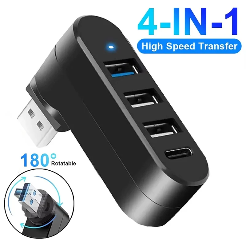 Rotatable USB HUB USB Power Adapter For Laptop PC Computer High Speed Data Transfer Splitter For Portable Computer Accessories