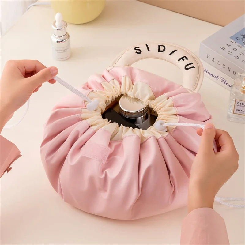 Fun Blossom Bag Folding Portable Large Capacity Travel Storage Package Drawstring Toiletry Bag Waterproof Hand Makeup Bag