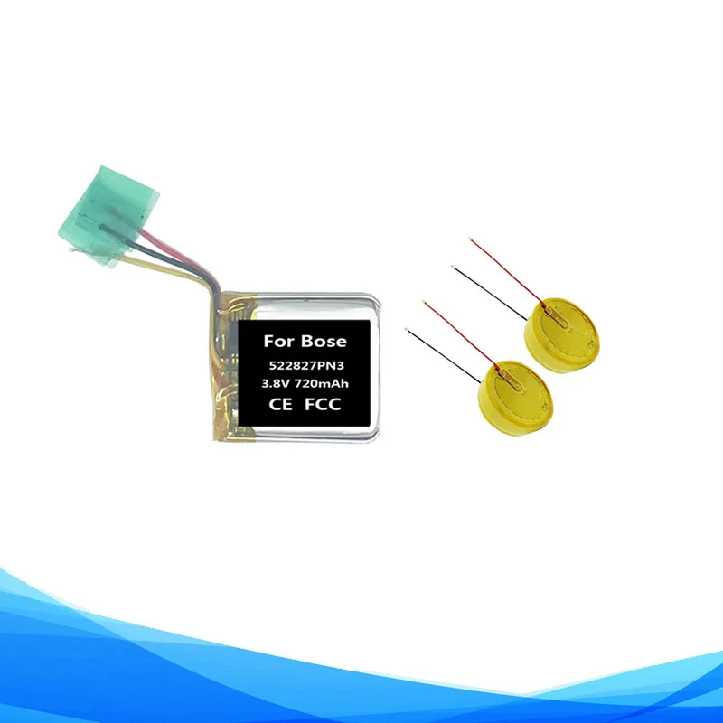 

3.85V 70mAh 1254PF4F 3.8V 720mAh 522827PN3 Battery For Bose QuietComfort Earbuds Noise Cancelling 442318 Gaming Earbuds Buds TWS