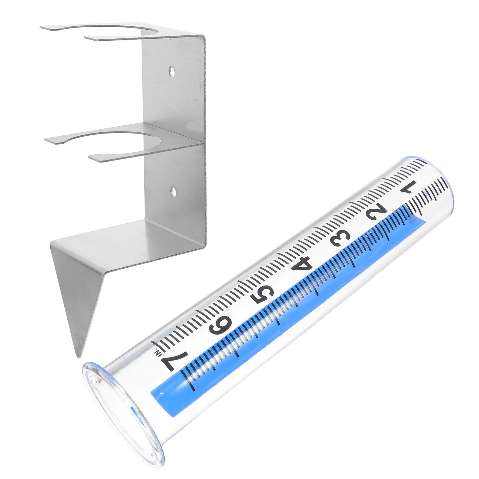 Rain Gauge Stainless Steel Holder Outdoor Garden Yard Patio Accurate Rainfall Measuring Tool Reusable