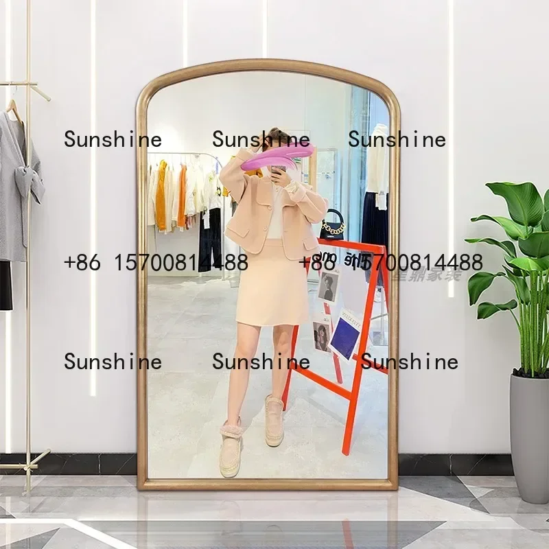 French retro home Nordic full body mirror European large wide edge light luxury floor mirrorXX
