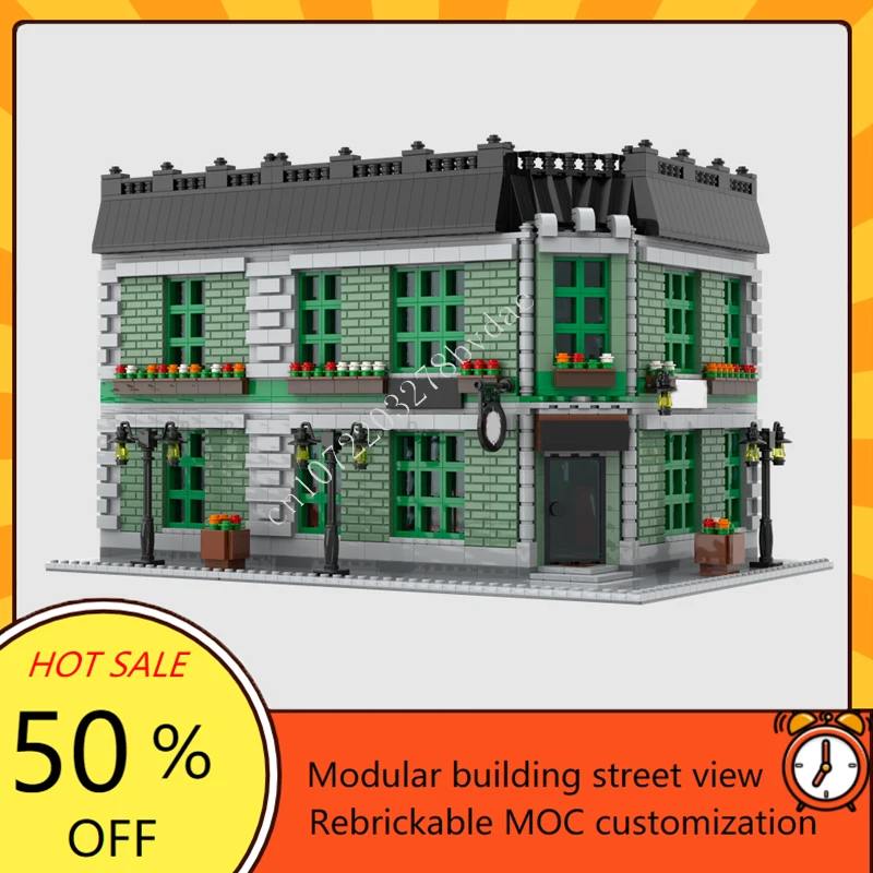 5666 Uds. Shamrock Modular MOC vista de calle creativa modelo de bloques de construcción arquitectura DIY modelo de ensamblaje educativo juguetes de Navidad regalos