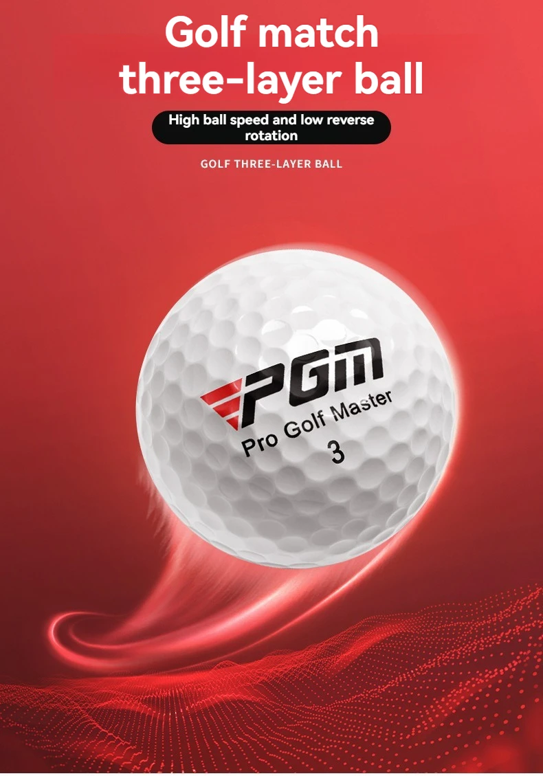 Offizielle 3-lagige Premium-Golfbälle von PGM üben das Wettbewerbs-Performance-Training für den Abstand, gerade Schüsse, Golf-Design für den Sport – Detail 1