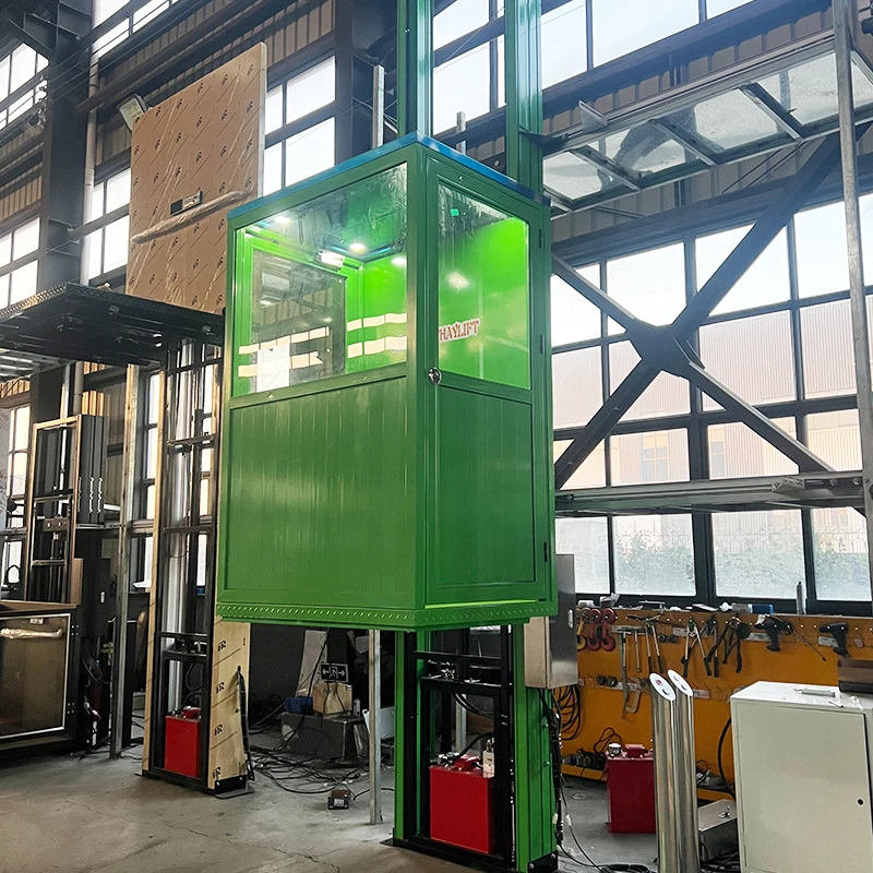 Small Residential Hydraulic Elevator Outdoor Home Lift Aluminum & Stainless Steel Contemporary Design Easy Installation Solution