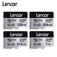 Original Lexar Professional Micro SD Card SILVER PLUS MicroSDXC 256GB 128GB 64GB V30 A2 Read 205MB/s TF Card Memory Card For 4K