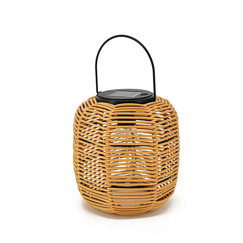 

Solar Rattan Hanging Lantern Solar Lantern Decorative Lights + Handle For Garden Yard