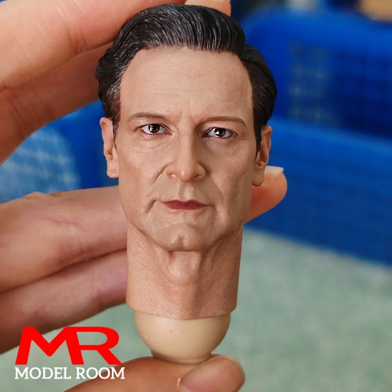 Cabeza esculpida de Colin Firth, escala 1/6, con cuello, agente de PVC, modelo tallado de cabeza apto para muñecas de cuerpo de figura de acción de soldado masculino de 12 pulgadas
