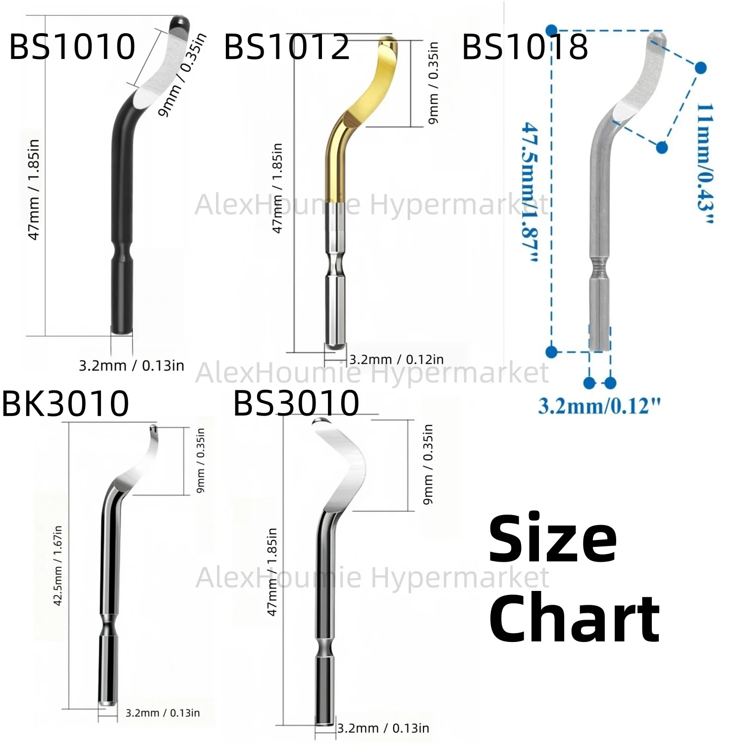 10PCS High Speed Swivel Blades for Deburring System BS1010 BS1012 BS1018 BK3010 BS3010 Internal Thread Cleaning Tool 360 Degree