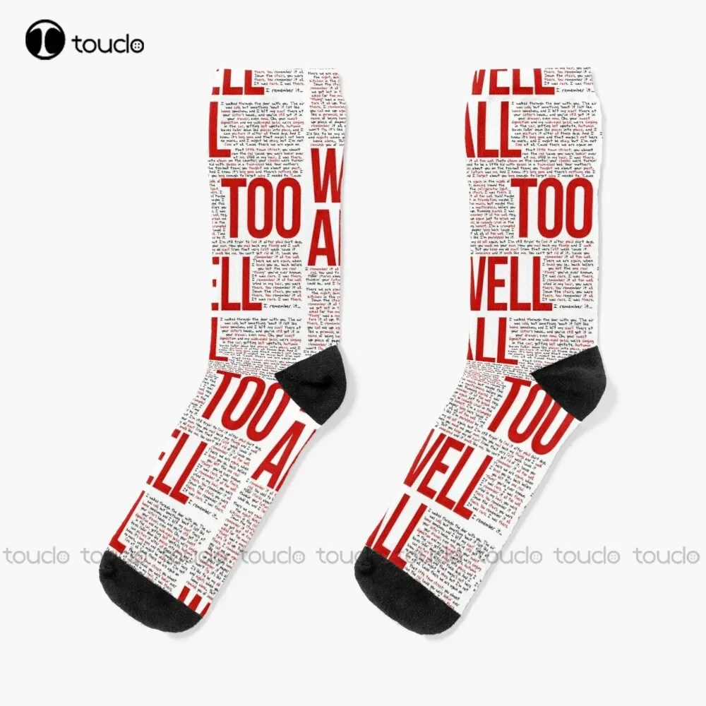 All Too Well (All Lyrics) In White Socks Woman Socks Christmas Gift Unisex Adult Teen Youth Socks Custom 360° Digital Print