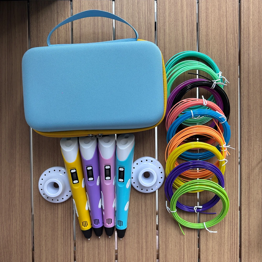 

Upgraded Children 3D Printing Pen 3D Pens Creative Kids Birthday Christmas Gift PLA Filament Power Adapter Fashion Travel Case