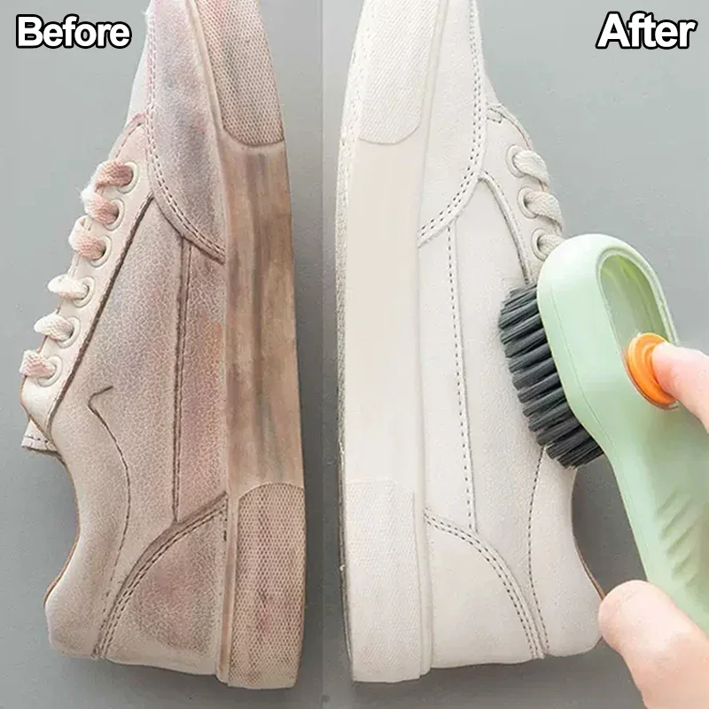 Shoes Clothes Brush with Soap Dispenser Automatic Liquid Discharge Bathroom Laundry Scrub Soft Cleaning Brushes Household Tools