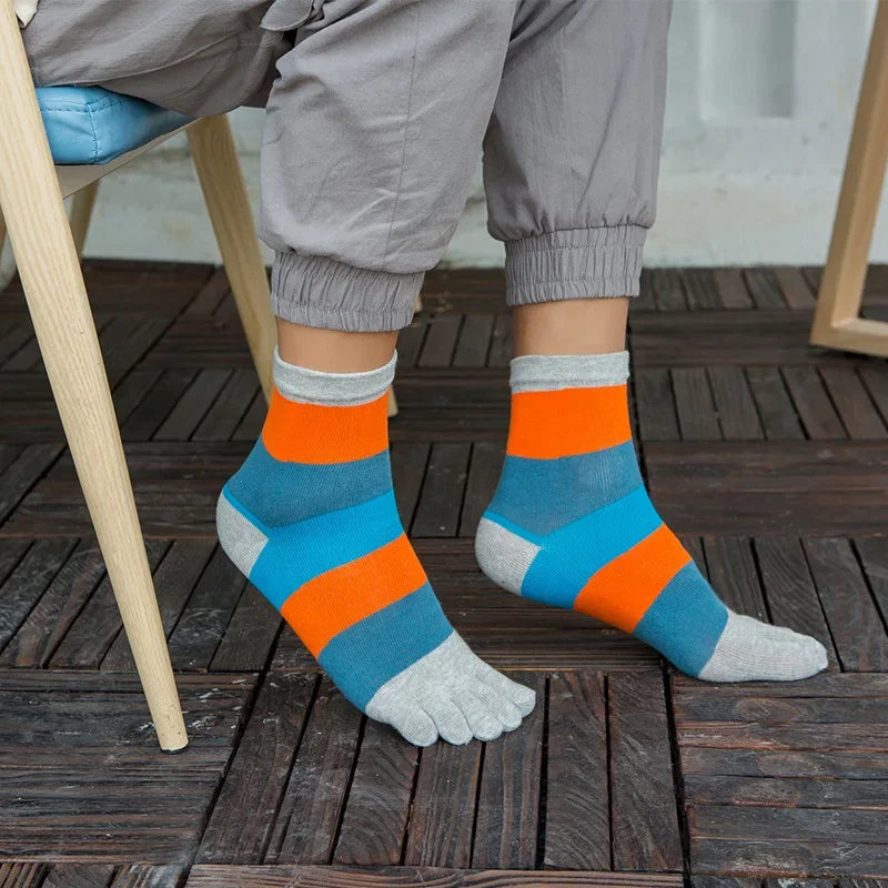 

Five-finger Socks Men Cotton High Tube Four Seasons Men Five Toe Socks Set Middle Tube