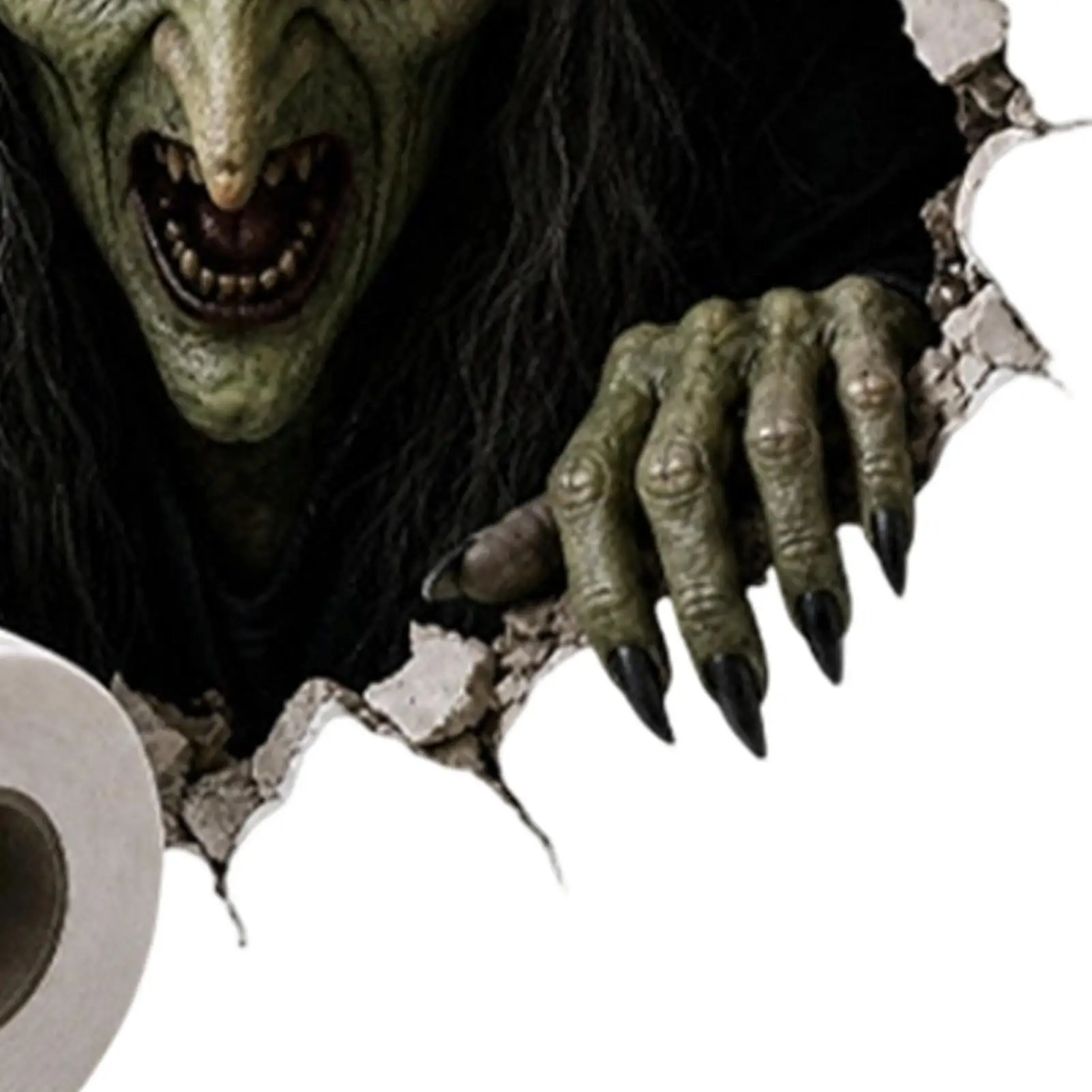 Halloween Toilet Seat Stickers Scary Self-Adhesive Waterproof Decal Break Through Wall Toilet Tank Sticker For Indoor Home