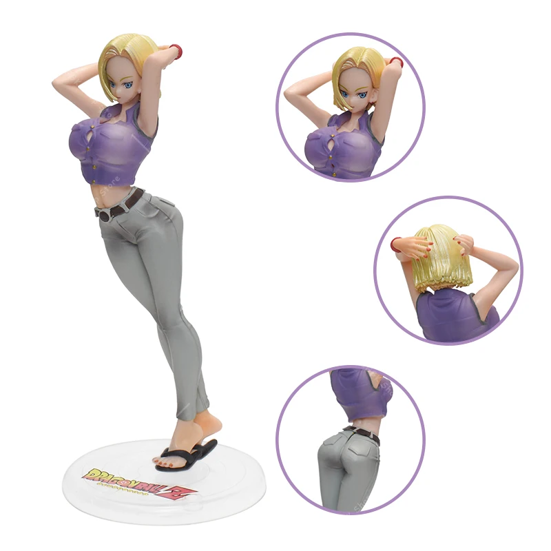 Bandai Dragon Ball Z Anime Figure Sexy Android 18 Lazuli 7 Styles PVC Action Model Figurine Toy Decoration For Gift Kid New