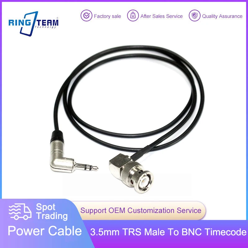

3.5mm Mini TRS Jack TENTACLE To Right Angle BNC Timecode Cable For Canon C300 C500, Sony PDW 700 EX3 PMW 200, ARRI Amira