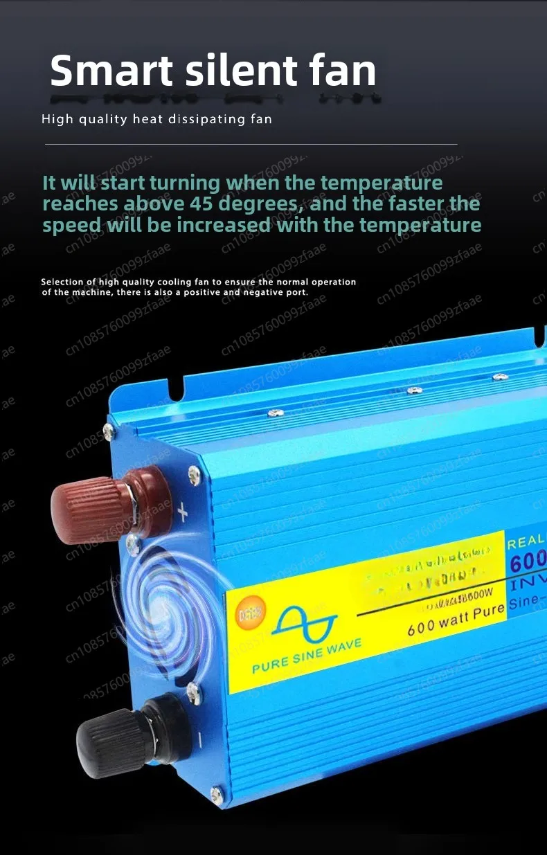 800W/2000W Pure Sine Wave Inverter DC 24V/48V to AC 220V Solar Power Converter Car Cigarette Lighter