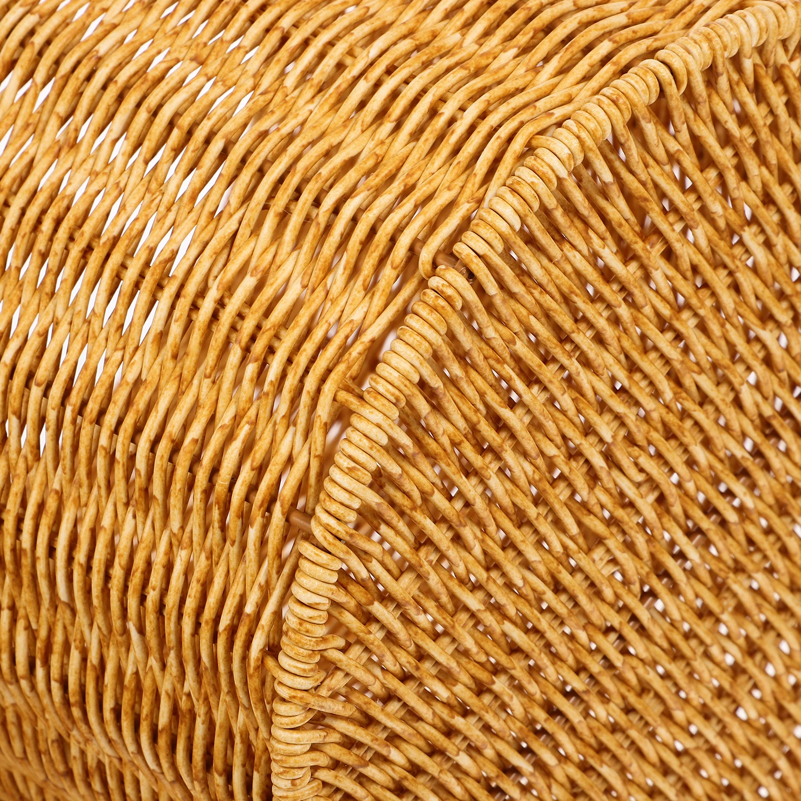 

Rustic Waste Bin 28x33.5cm Shallow Coffee PP Trash Can Lid Home Storage Bedroom Laundry Clothes Basket Woven Imitation Rattan