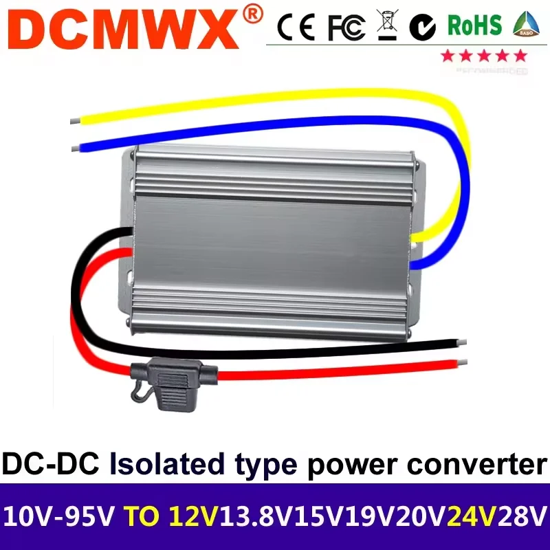DC-DC Isolated Power Converter 12V24V36V48V60V72V80V90 to 12V13.8V15V19V20V24V28V Automatic Boost Buck Voltage Step-Up Step-Down