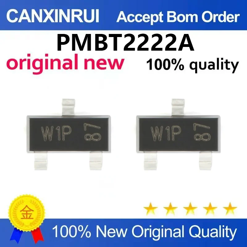 （5pcs-100pcs）Original genuine PMBT22222A, 215 silk screen W1P patch SOT-23 40V/600mA transistor
