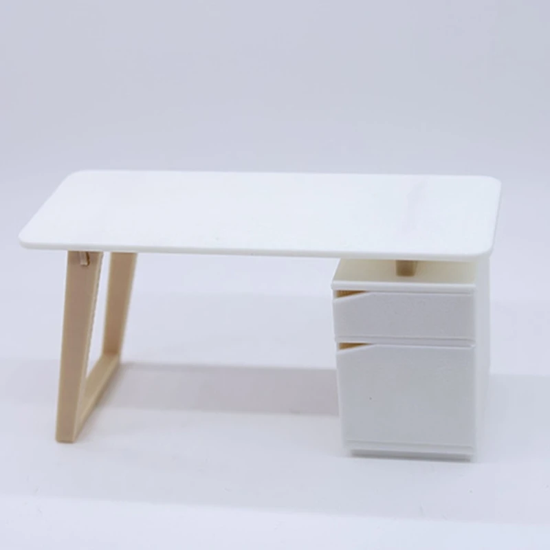 Juego escritorio y silla oficina en miniatura a escala 1/12, 2 piezas, accesorios para casas muñecas con diseño y 15UB