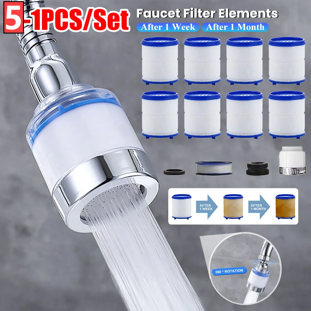 

20-2PC Faucet Water Filter Element Remove Chlorine Heavy Metals Filtered Showers Head Bath Filtration Purifier Soften Hard Water
