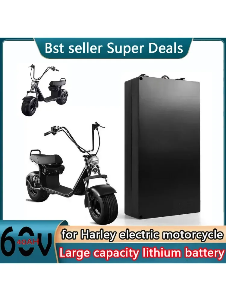 Voor Harley Tweewielige Elektrische Motorfiets Batterij 60V 20Ah 30Ah 40AH 18650 Lithium Batterijen Waterdichte Opvouwbare Scooter - afbeelding 2