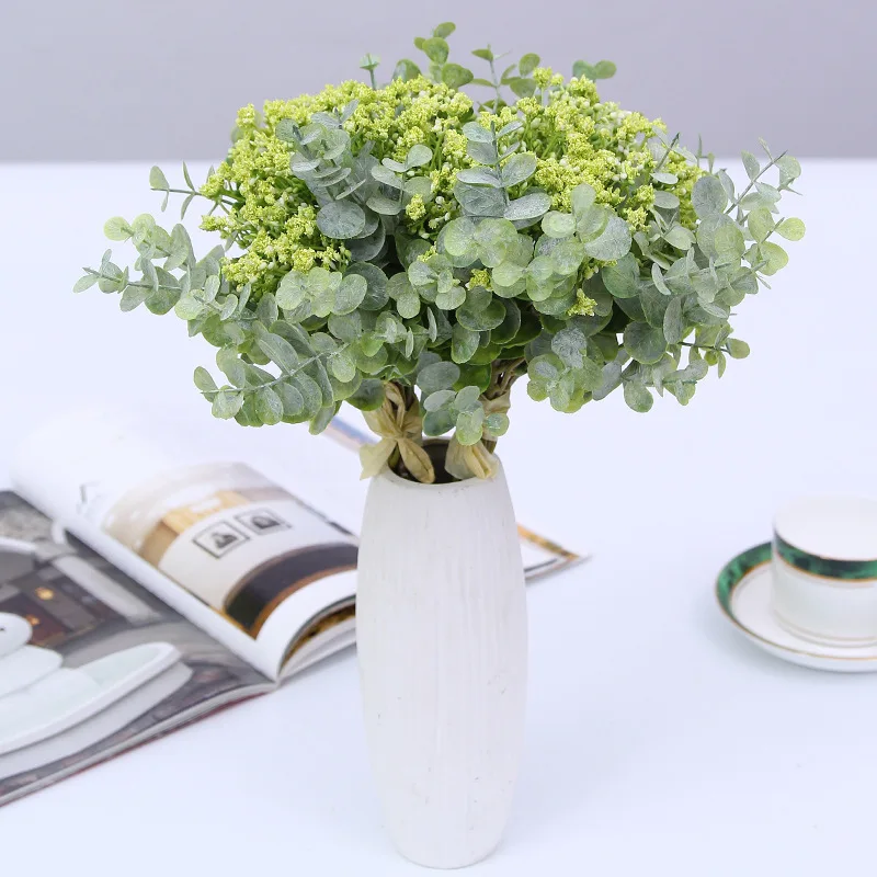 new-home-decor-artificial-eucalyptus-leaf-handheld-flower-bouquet-plant-simulation-faux-flower-arrangement-ornament