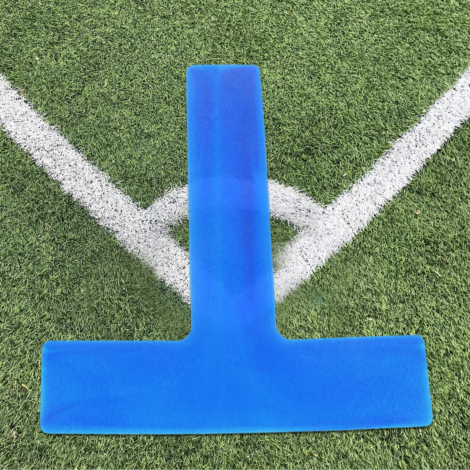 2Pcs Blue Soccer Training Floor Markers T Shape Court Pads Football Basketball Agility Footstep Spot Marker Pad Sports Training