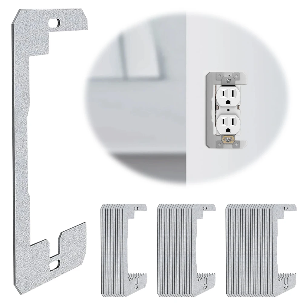 10/15/20pcs Wall Plate Spacer Electric Receptacle Spacers Metal Outlet Shims Device Leveler & Retainer Support Switches Outlets