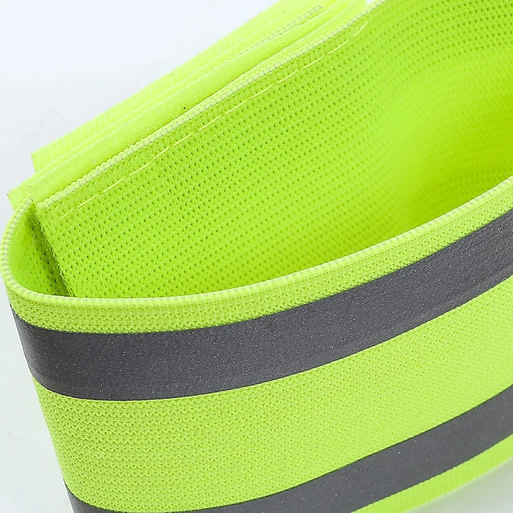 

4 pcs Outdoor Reflective Armlet Elastic Luminous Armband For Night Running Fluorescent Green Sports Fitness Wrist Ankle