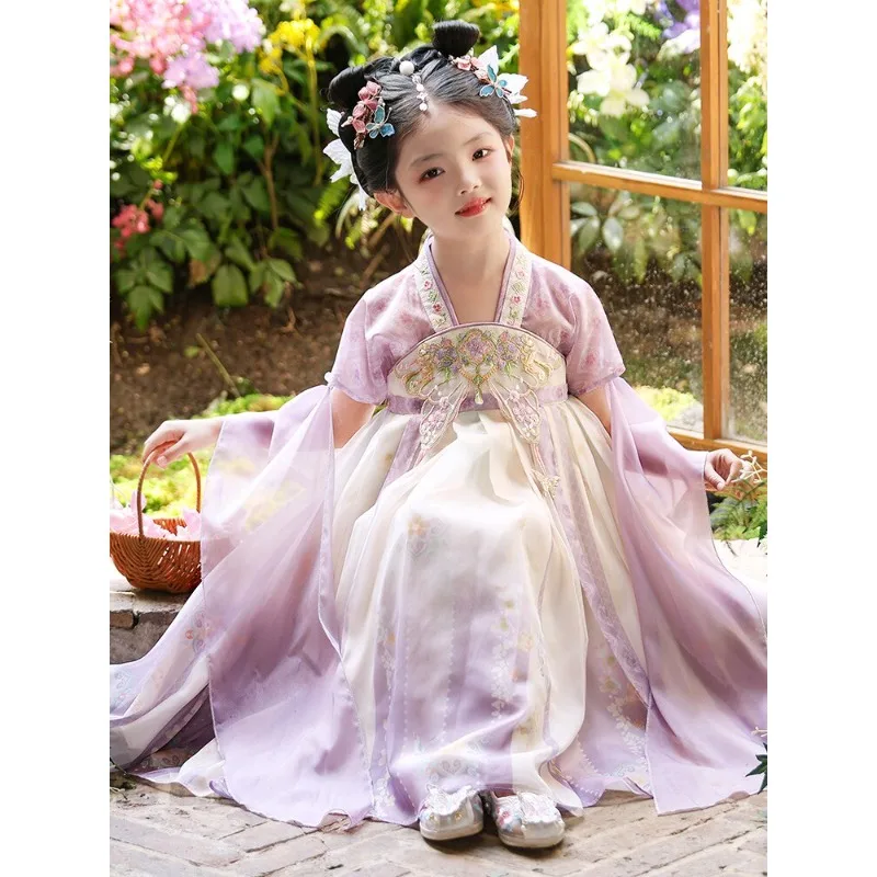 漢服女の子夏子供服アンティーク超仙子古代服2026新作中国風唐風女の子