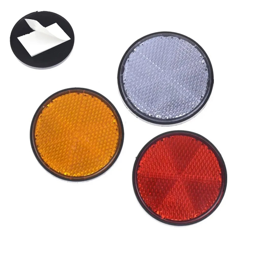 2 قطعة عاكس ذاتي اللصق دائري علامة السلامة المستديرة شريط إشارة عاكس سيارة دراجة نارية الناقلات سياج مقطورة بوابة آخر