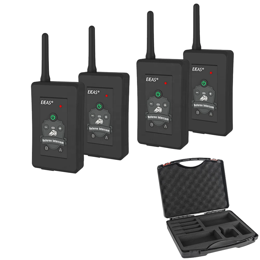 EJEAS New Product FBIM IP65 Football bluetooth Referee Intercom Full Duplex 4 Riders 1500m Referee Interphone