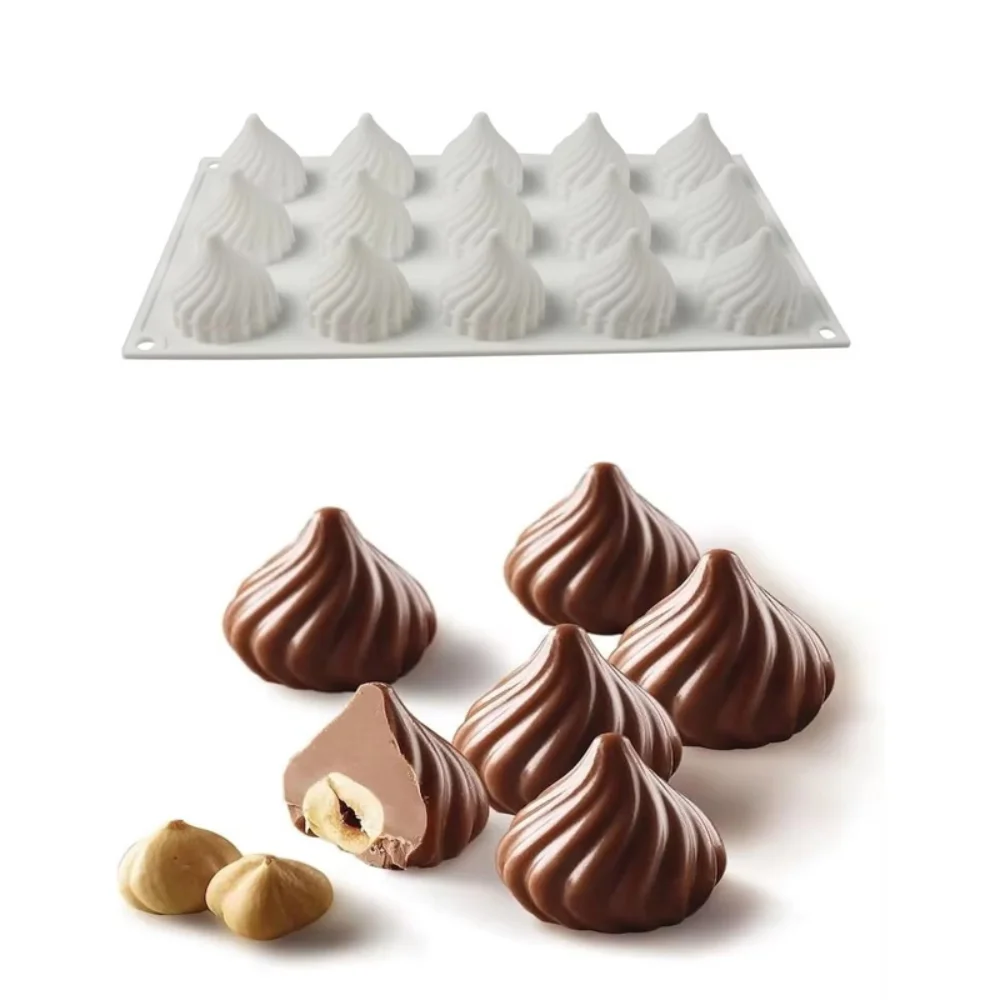 

Silicone Flame Shaped Chocolate Praline Mould Non Stick Baking Mold Madeleine Candy Jelly Ice Cubes Cake Sweets Decoration