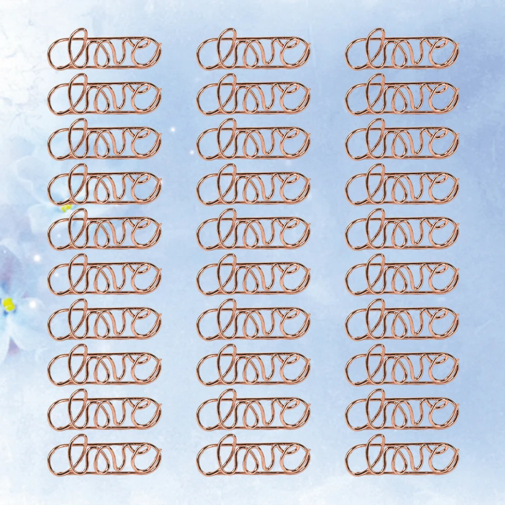 

30 Pcs Metal Plating Paper Clip Cute Clips Assorted Size Fun Gold Binder Small School Cartoon Office