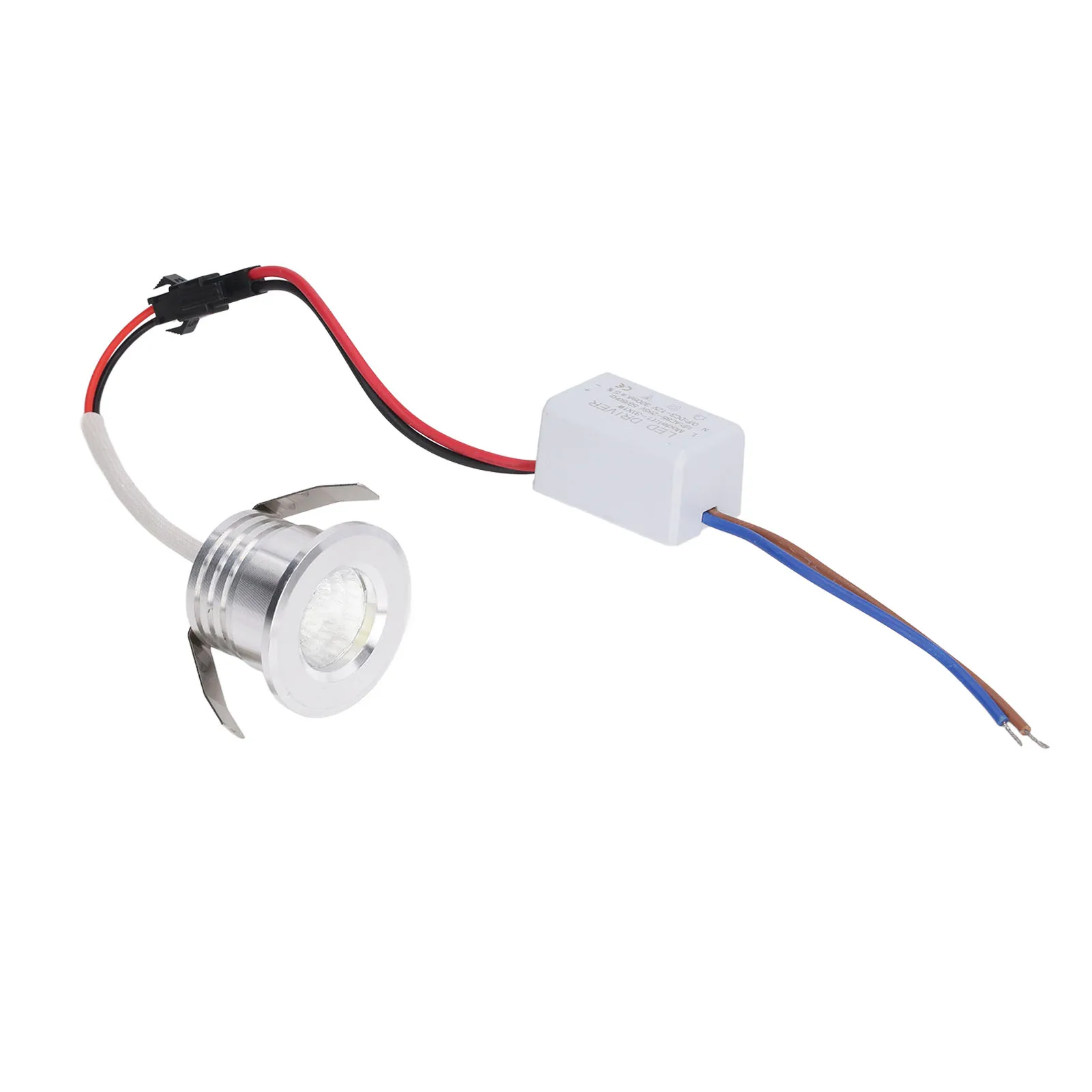 Mini LED Recessed Spotlight 3W Mini Recessed Spotlight Silver Lamp Body Heat Dissipation for Display Cabinet for Shopping Mall