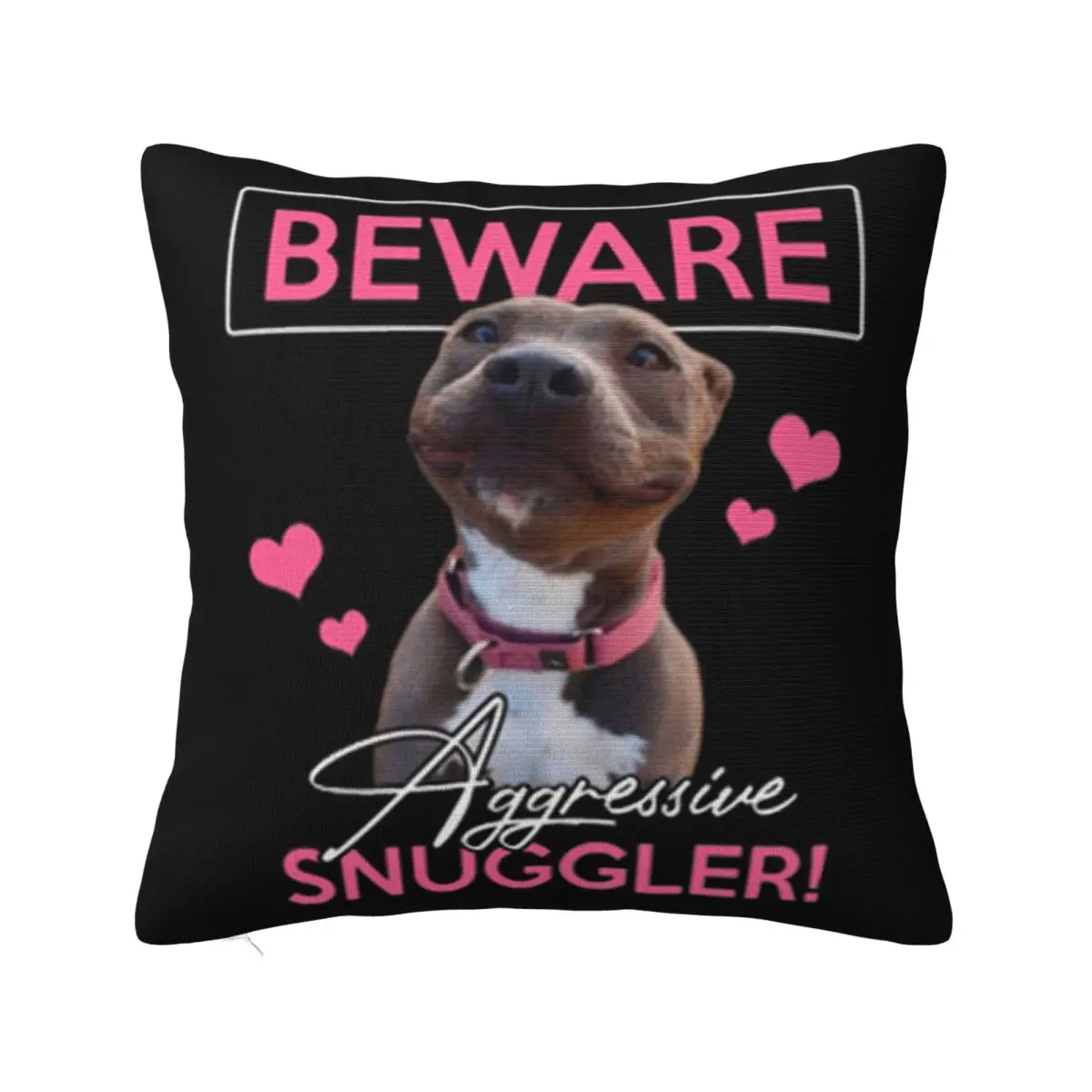 Pitbull Beware Aggressive Snuggler Fresh Design Hot Sell Men Adults Female Pure Different 2021 Latest Colour Pillow Case