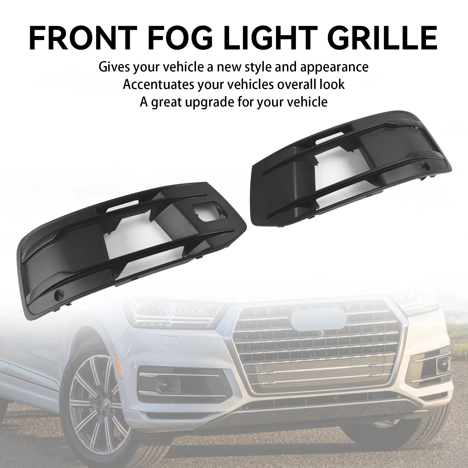 

Artudatech Front Bumper Cover Fog Light Bezel Insert Grill Grille Fit for Audi Q7 2016-2019