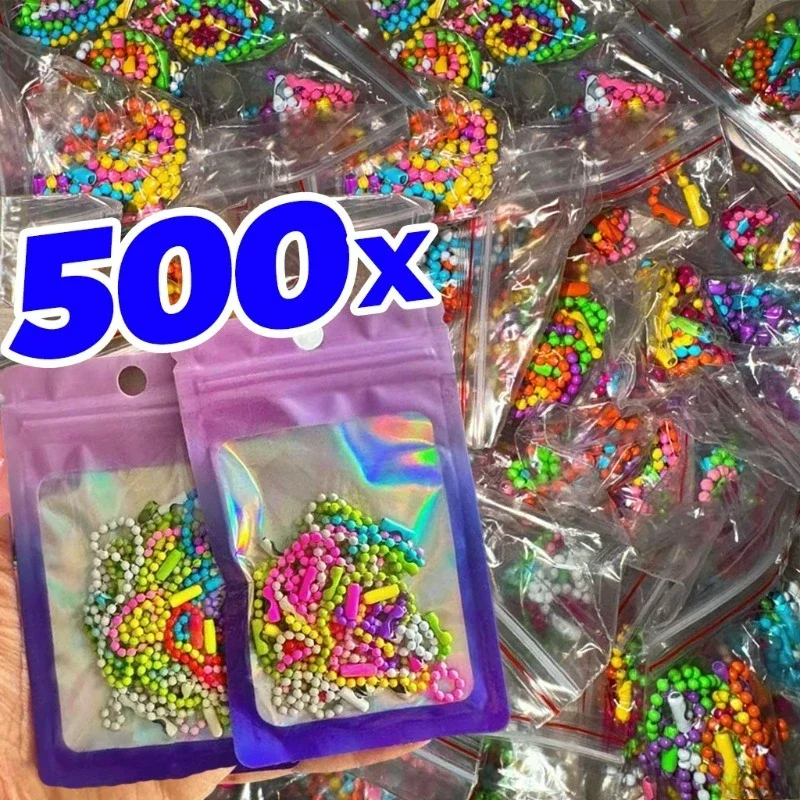 10/500Pcs DIY Colorful Ball Bead Chains Handmade Jewelry Supplies Keychain Connector Label Tag Parts for Bracelets Dolls Craft image 2