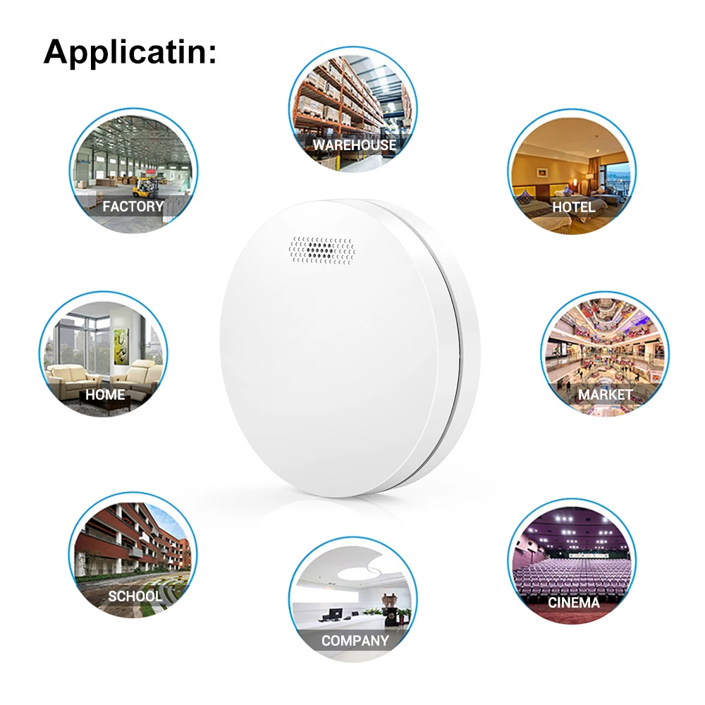 CPVAN Independent Smoke Detector Fire Alarm Protection Smoke Sensor For Home Security Protection 85dB Fire Sound Alarm